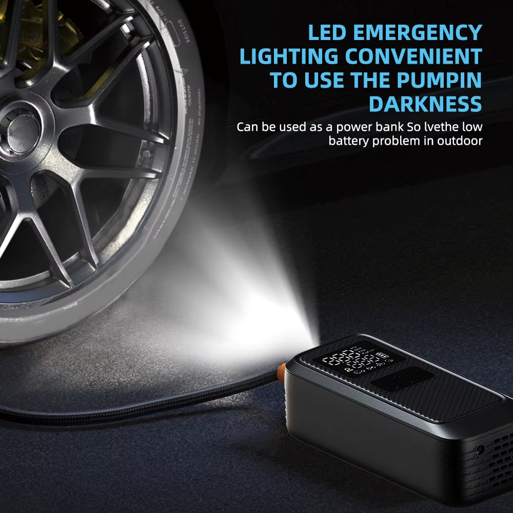 On-The-Go Pro Power: New LP17-A Mini 150 PSI Air Compressor. the Portable Tire Inflator for Cars, Bikes, Motorcycles.